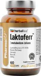 Pharmovit Herballine Laktoferr Metabolizm Żelaza, 60 kapsułek