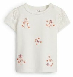 C&A Flaming-niemowlęca koszulka z krótkim rękawem, Biały