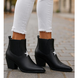 Czarne botki kowbojki lekko ocieplane