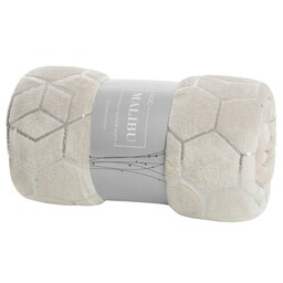 Eurofirany Koc narzuta 150x200 Malibu kremowy geometria