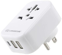 Adapter podróżny z USB i USB-C Ładowarka LIFEVENTURE