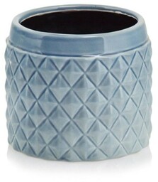 Niebieska osłonka na doniczkę ceramiczna 15 cm Polnix