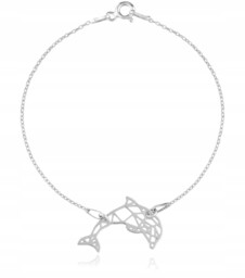 Bransoletka celebrytka delfin origami srebro 925