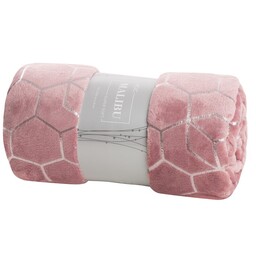 Eurofirany Koc narzuta 150x200 Malibu różowy geometria