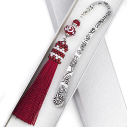 Zakładka do książek z chwostem i szkłem lampwork,