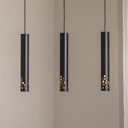 Lampa wisząca Tibia Luminex, możliwość ściemniania, czarny, salon