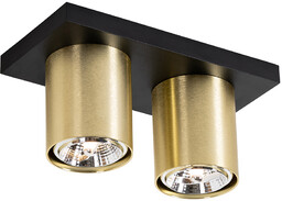 Nowoczesny plafon czarny ze złotem 2-punktowy - Tubo