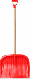 Łopata do śniegu 132 cm, czerwona drewniany trzonek