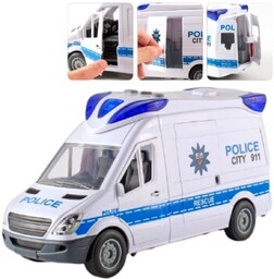 POLICJA RADIOWÓZ Auto samochód POLICYJNY ŚWIECI DŹWIĘKI NAPĘD