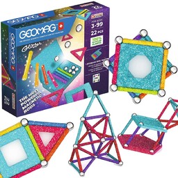 Geomag, klocki, Glitter Recycled 22 el., G534