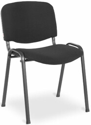 Elior Czarne konferencyjne krzesło sztaplowane tapicerowane - Ilosso