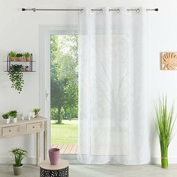 HomeMaison.com Zasłona z efektem lnu Brode - Biała