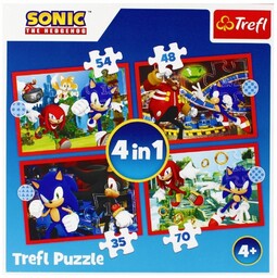 Trefl PUZZLE 4W1 PRZYGODY SONICA TREFL