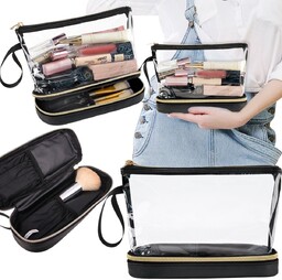 Przezroczysta kosmetyczka dwuwarstwowa