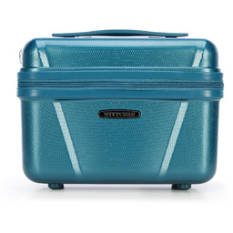 Kosmetyczka podróżna z polikarbonu geometryczna niebieska