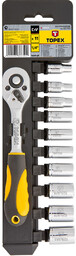 Klucze nasadowe 1/4", zestaw 11 szt.