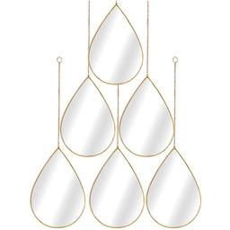 Romimex Zestaw lusterek w kolorze złotym polistyrenu 19