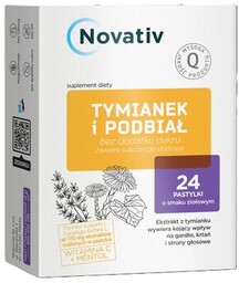 NOVATIV Suplement diety Tymianek i Podbiał (24 pastylki)