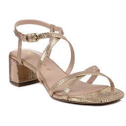 Sandały damskie na niskim obcasie złote Tamaris 28204-37