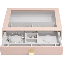 Stackers Organizer z szufladką na bransoletki charms (różowy)