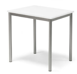 Stół BORÅS, 700x600x720 mm, biały laminat, szary aluminium