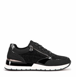 Damskie sneakersy z suwakiem na boku czarne