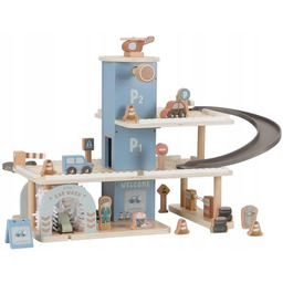 Little Dutch Garaż Wielopoziomowy Drewniany Z Lądowiskiem Myjnią