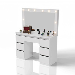 TOALETKA KOSMETYCZNA LILIA Z LED, LUSTREM I 7