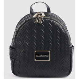 VALENTINO Tłoczony czarny plecak z logo sunny re