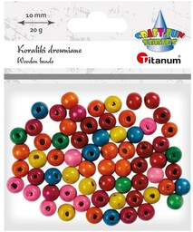Koraliki drewniane kolorowe okrągłe 10mm 20g Titanum TI484128-30465