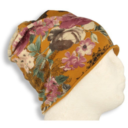 Czapka damska Beanie włoska cienka smerfetka bawełna musztardowa