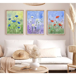 Pakamera Plakat Zestaw 3 prac. Polne kwiaty