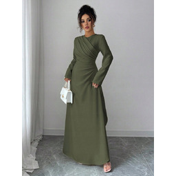 SHEIN OLIWKOWA ELEGANCKA SUKIENKA DŁUGA Z PASKAMI