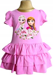 Sukienka 98 różowa Elsa Anna Frozen Kraina Lodu
