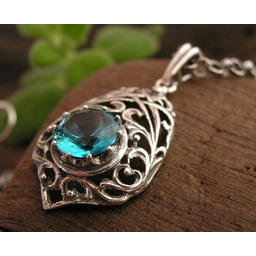 SIDE - srebrny wisiorek z akwamarynem