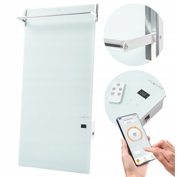 Grzejnik na Podczerwień łazienkowy szklany elektryczny Termostat 750W