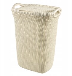 Kosz na pranie bieliznę Curver Knit 57l kremowy