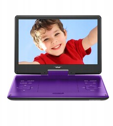 Przenośny odtwarzacz DVD z akumulatorem 15,7” fioletowy