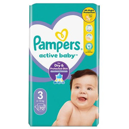 Pampers Active Baby 3 Pieluszki 6-10 kg, 70