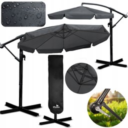 Parasol ogrodowy duży składany z wysięgnikiem pokrowiec 8