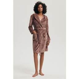 Szlafrok damski ciepły krótki z kapturem Devyn Henderson