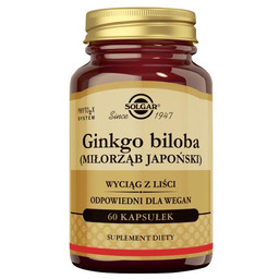 SOLGAR Ginkgo Biloba wyciąg z liści miłorzębu japońskiego