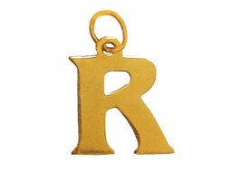 Złota przywieszka 585 wycięta literka R alfabet 0,33
