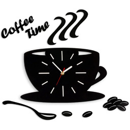 Edinos Nowoczesny czarny zegar w kształcie filiżanki A6-L47