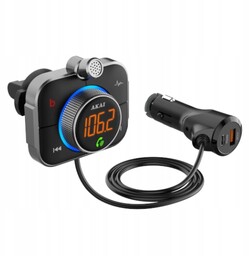 Transmiter Fm Samochodowy Bluetooth Ładowarka QC3.0 Pd 24W