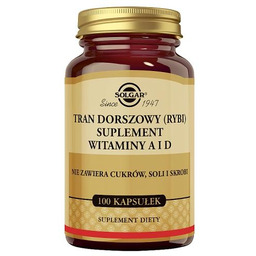 SOLGAR Tran dorszowy (rybi) witaminy A i D,