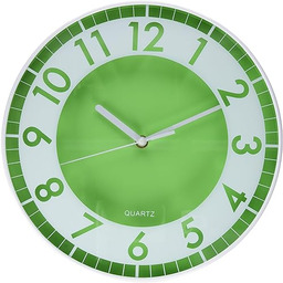 BUVU ZH09793D zegar ścienny, plastik, zielony, 30 x