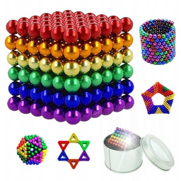 Kolorowe Kulki Magnetyczne 5mm 6-kolorów NEOCUBE Tęczowe Edukacyjne