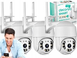 3x Kamera Kamerka Zewnętrzna Obrotowa WiFi Zoom Monitoring