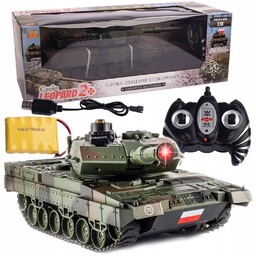 Duży Czołg Leopard Sterowany Strzelający Led Usb